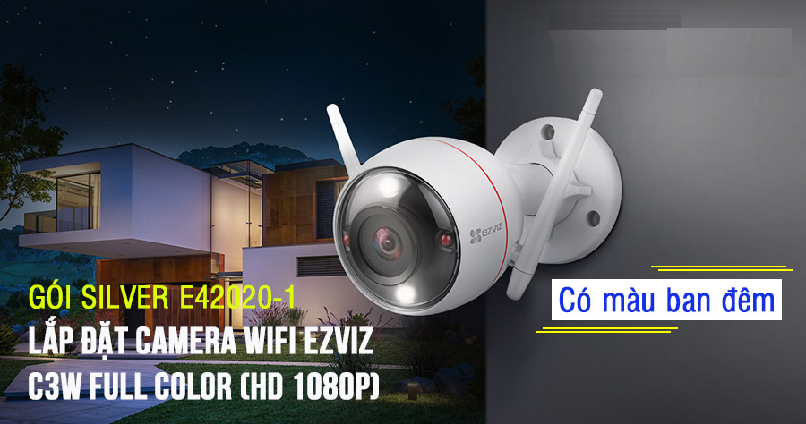 Lắp đặt camera Wifi EZVIZ C3W Full Color (SILVER E42020-1) giá rẻ